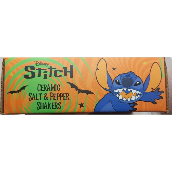 NIB Disney Stitch & Scrump Halloween Skeleton Ceramic Salt & Pepper Shaker Set - Picture 3 of 4